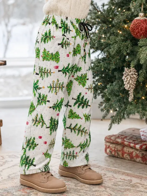 Snowy Trees casual pants