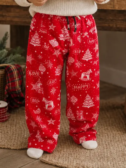 Red Festive casual pants
